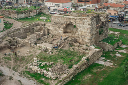 Izmir Agora or Smyrna Agora is the agora located in the Konak district of Izmir today and was founded in the 4th century BCの写真素材