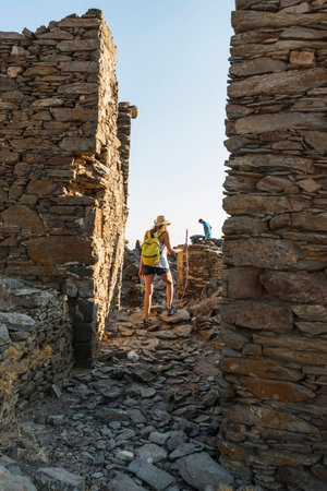 Ruins of Sazak Greek historic village on Karaburun Peninsula (Parlak, Izmir province, Turkey)