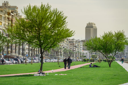 Cityscape of Izmir Alsancak District in Turkeyの写真素材