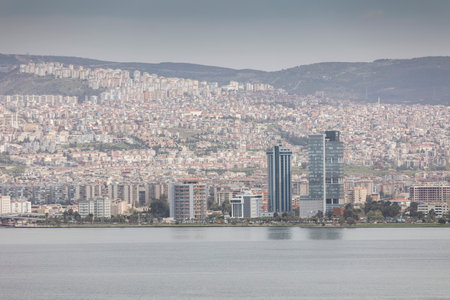 Cityscape of Izmir Alsancak District in Turkeyの写真素材
