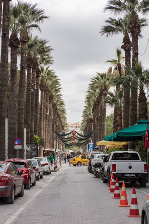 One of the famous streets in Konak district. Izmir, Turkeyの写真素材