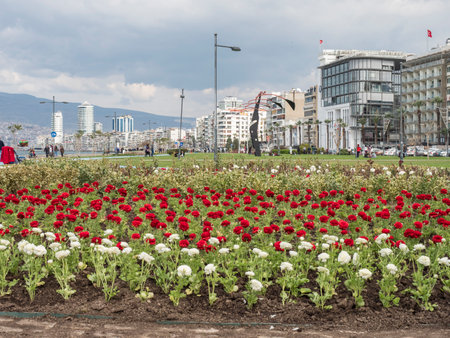 Cityscape of Izmir Alsancak District in Turkeyの写真素材