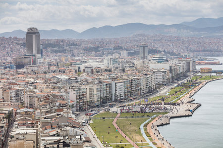 Cityscape of Izmir Alsancak District in Turkeyの写真素材