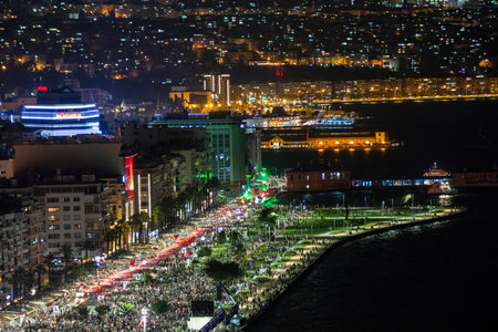 Fireworks in Izmir. Celebration of independence.の写真素材