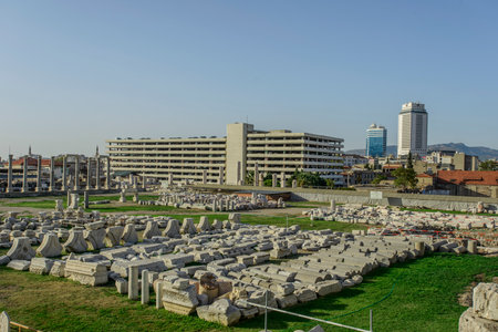 Izmir Agora or Smyrna Agora is the agora located in the Konak district of Izmir today and was founded in the 4th century BCの写真素材
