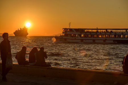 Cityscape of Izmir Alsancak District in Turkeyの写真素材