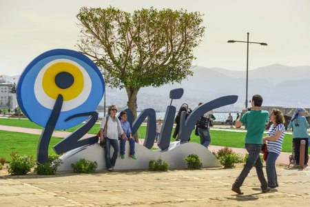 Cityscape of Izmir Alsancak District in Turkeyの写真素材