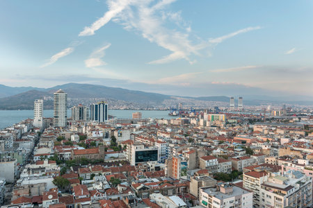 Cityscape of Izmir Alsancak District in Turkeyの写真素材
