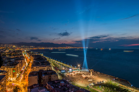 Cityscape of Izmir Alsancak District in Turkeyの写真素材