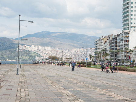Cityscape of Izmir Alsancak District in Turkeyの写真素材
