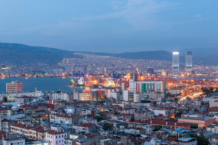 Cityscape of Izmir Alsancak District in Turkeyの写真素材