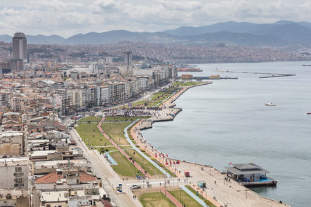 Cityscape of Izmir Alsancak District in Turkeyの写真素材