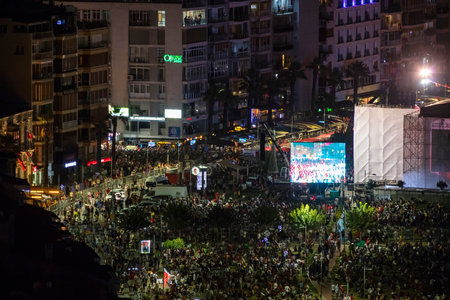 Fireworks in Izmir. Celebration of independence.の写真素材