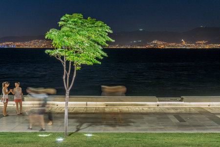 Colorful street view in Izmir. Goztepe is the most popular tourist center in Izmir. Local and foreign people are walkingの写真素材