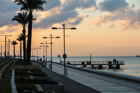 Colorful street view in Izmir. Goztepe is the most popular tourist center in Izmir. Local and foreign people are walkingの写真素材