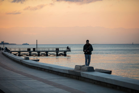 Colorful street view in Izmir. Goztepe is the most popular tourist center in Izmir. Local and foreign people are walkingの写真素材
