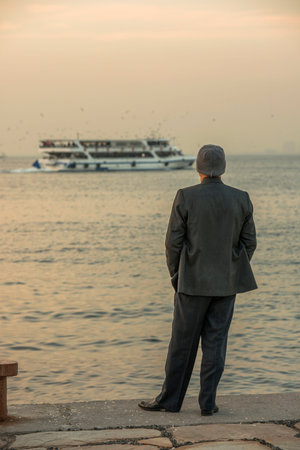 Konak Ferry Terminal which is a passenger ferry terminal in central Konakの写真素材