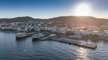 Aerial view of Avsa island, Turkey. Avsa Island view from sea in Turkey.の写真素材