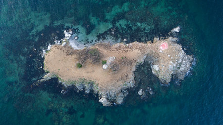 Aerial view of Avsa island, Turkey. Avsa Island view from sea in Turkey.