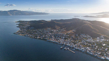 Aerial view of Avsa island, Turkey. Avsa Island view from sea in Turkey.の写真素材