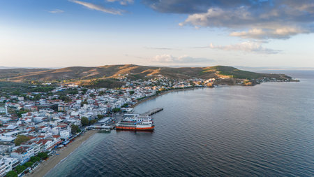 Aerial view of Avsa island, Turkey. Avsa Island view from sea in Turkey.