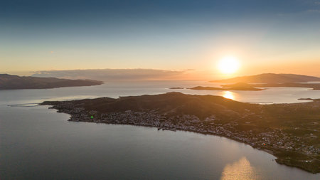Aerial view of Avsa island, Turkey. Avsa Island view from sea in Turkey.の写真素材
