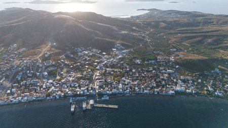 Aerial view of Avsa island, Turkey. Avsa Island view from sea in Turkey.
