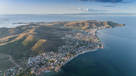 Aerial view of Avsa island, Turkey. Avsa Island view from sea in Turkey.