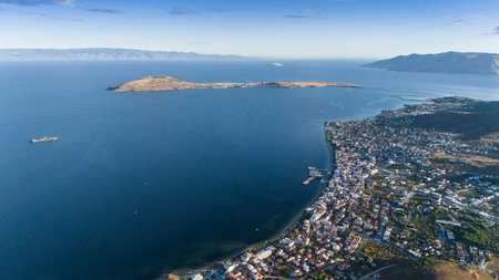 Aerial view of Avsa island, Turkey. Avsa Island view from sea in Turkey.の写真素材