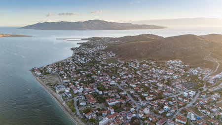 Aerial view of Avsa island, Turkey. Avsa Island view from sea in Turkey.の写真素材