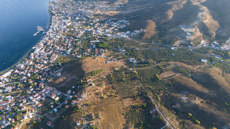 Aerial view of Avsa island, Turkey. Avsa Island view from sea in Turkey.の写真素材