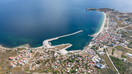 Aerial view of Avsa island, Turkey. Avsa Island view from sea in Turkey.の写真素材