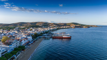Aerial view of Avsa island, Turkey. Avsa Island view from sea in Turkey.の写真素材