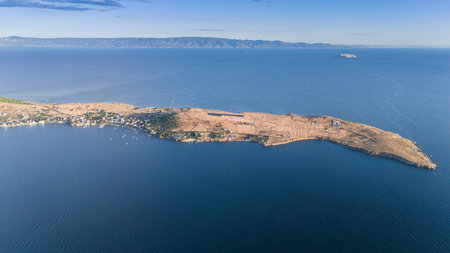 Aerial view of Ekinlik island, Turkey. Avsa Island view from sea in Turkey.
