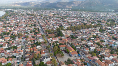 Aerial view of the historical city of Iznik by the Iznik Lake, Turkey.