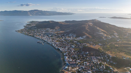 Aerial view of Avsa island, Turkey. Avsa Island view from sea in Turkey.