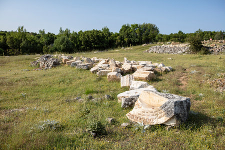 View from the Kremna Ancient City in Bucak, Burdur - Turkey.の写真素材