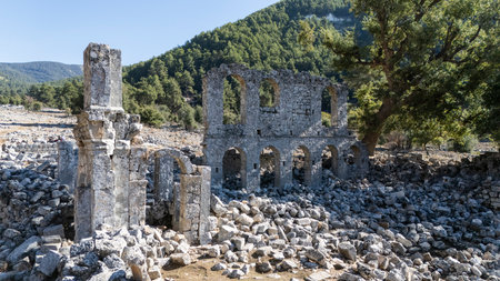 Ancient Ruins of Alakilise in Demre, Turkeyの写真素材