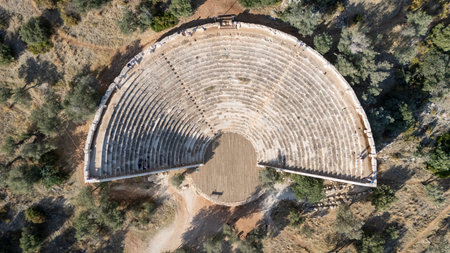 Scenic Aerial View of Kas Harbor and Surrounding Hillsの写真素材