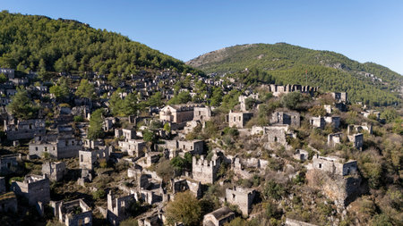 Abandoned Greek Village Kayakoy in Fethiye, Turkeyの写真素材