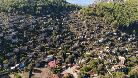 Abandoned Greek Village Kayakoy in Fethiye, Turkeyの写真素材
