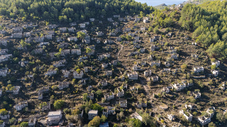 Abandoned Greek Village Kayakoy in Fethiye, Turkeyの写真素材