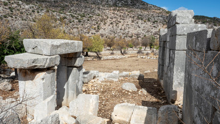 Ancient Ruins of Phoenix City in Marmaris, Turkeyの写真素材