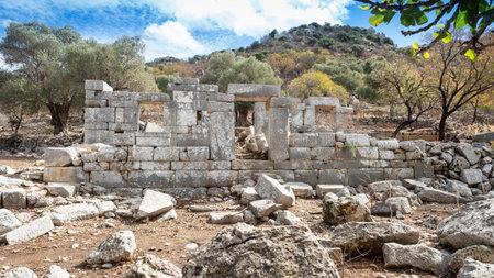 Ancient Ruins of Phoenix City in Marmaris, Turkeyの写真素材