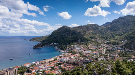 Aerial View of Turunc Bay in Marmaris, Turkeyの写真素材