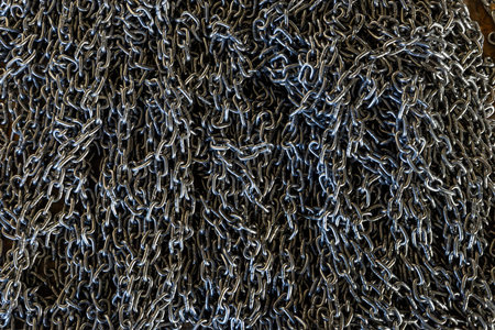 Rusty Heavy Chain Close-Up Texture Background