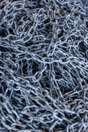 Rusty Heavy Chain Close-Up Texture Background