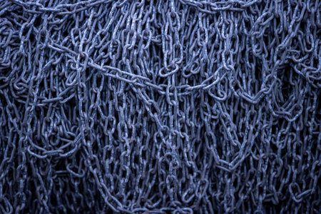 Rusty Heavy Chain Close-Up Texture Background