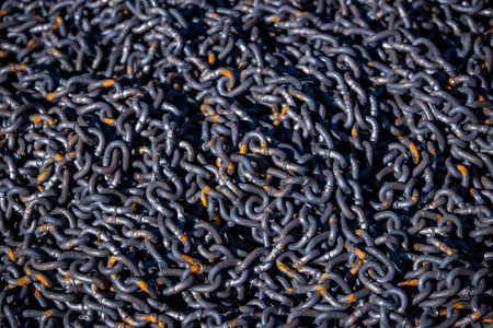 Rusty Heavy Chain Close-Up Texture Background