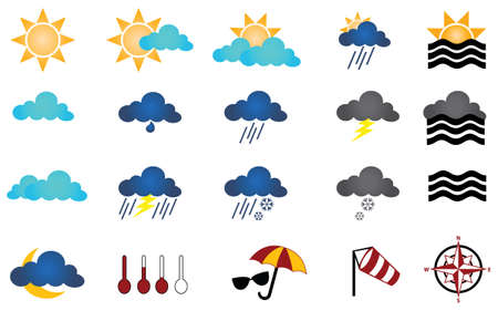 vector collection of weather iconsのイラスト素材